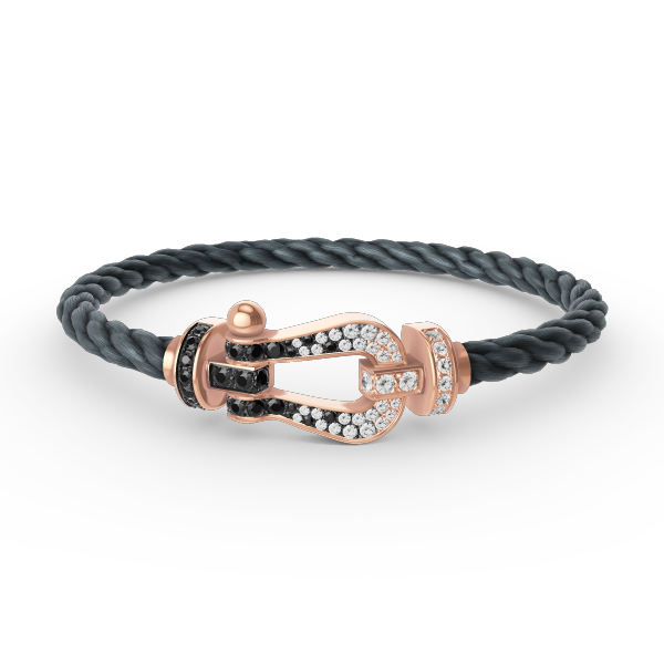 [Mystic]FORCE LARGE HORSESHOE BLACK WHITE DIAMOND BRACELET ROSE GOLD