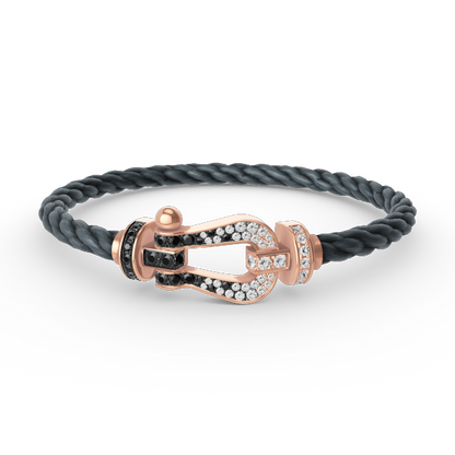 [Mystic]FORCE LARGE HORSESHOE BLACK WHITE DIAMOND BRACELET ROSE GOLD
