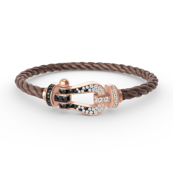 [Mystic]FORCE LARGE HORSESHOE BLACK WHITE DIAMOND BRACELET ROSE GOLD