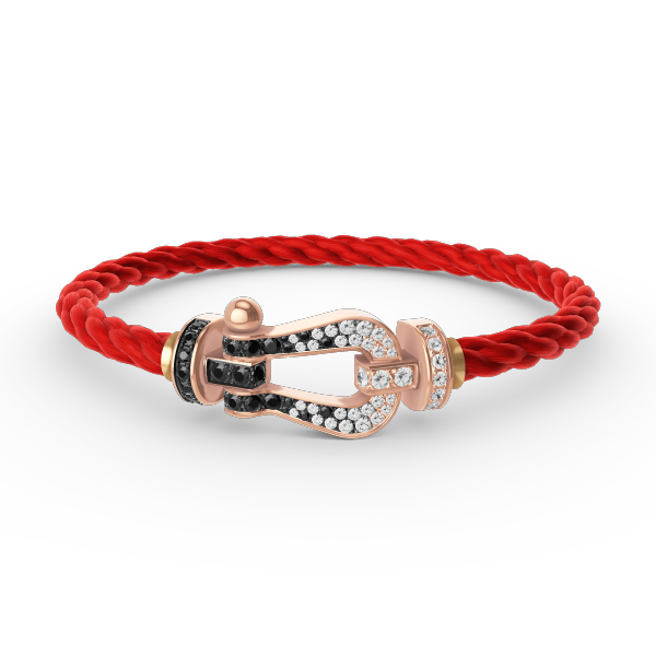 [Mystic]FORCE LARGE HORSESHOE BLACK WHITE DIAMOND BRACELET ROSE GOLD