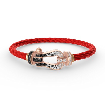 [Mystic]FORCE LARGE HORSESHOE BLACK WHITE DIAMOND BRACELET ROSE GOLD