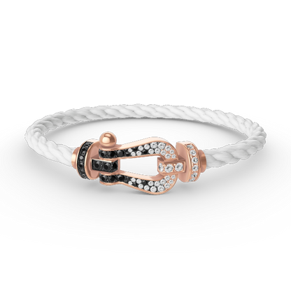 [Mystic]FORCE LARGE HORSESHOE BLACK WHITE DIAMOND BRACELET ROSE GOLD