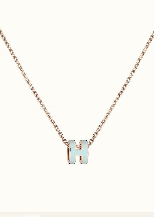 [Mystic]POP H LIGHT BLUE NECKLACE