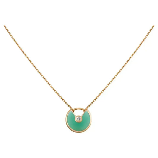 [Mystic Crown]AMULETTE GOLD MALACHITE NECKLACE