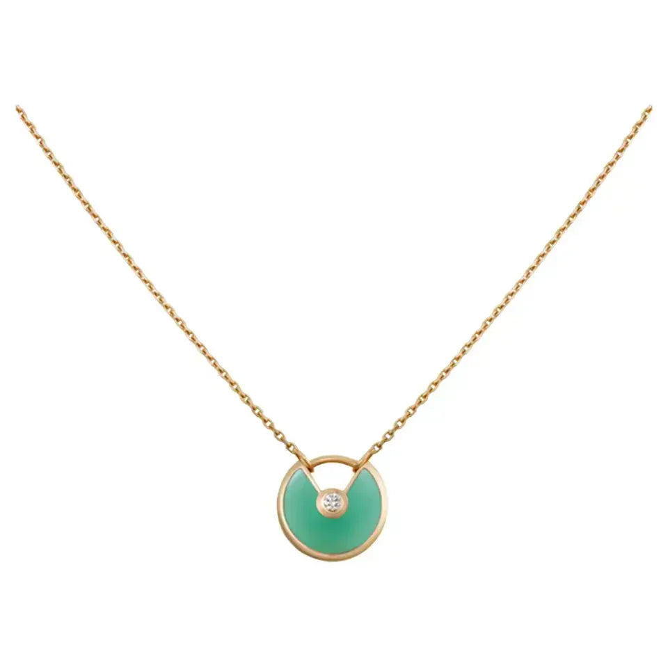 [Mystic]AMULETTE GOLD MALACHITE NECKLACE