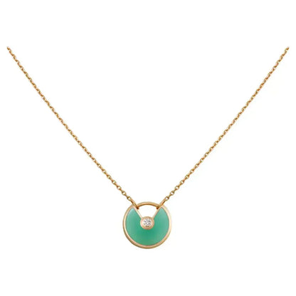 [Mystic]AMULETTE GOLD MALACHITE NECKLACE