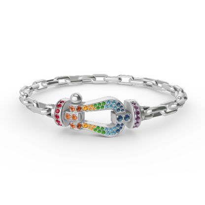 [Mystic]FORCE LARGE HORSESHOE CLASP  METAL BRACELET