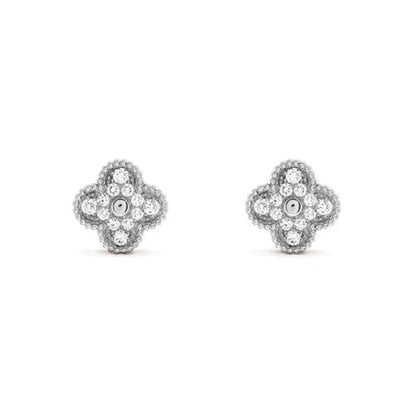 [Mystic]CLOVER 1 MOTIFS DIAMOND STUD EARRINGS SILVER