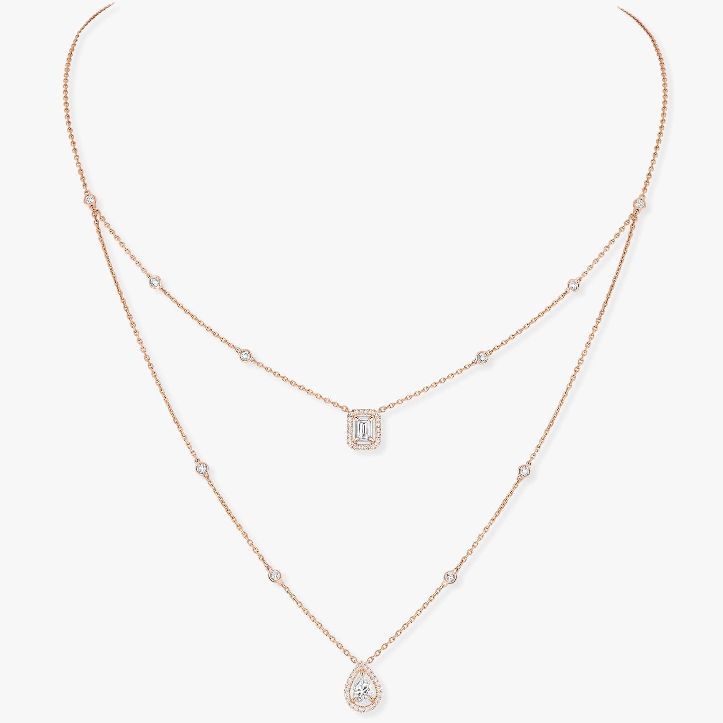 [Mysitc] MY TWIN 2 ROW DIAMOND NECKLACE