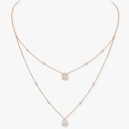 [Mysitc] MY TWIN 2 ROW DIAMOND NECKLACE