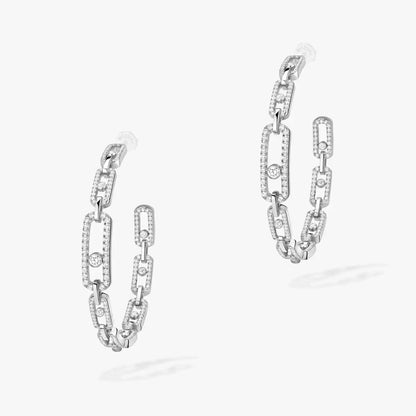 [[Mysitc] Move Link Diamond Hoop Earrings