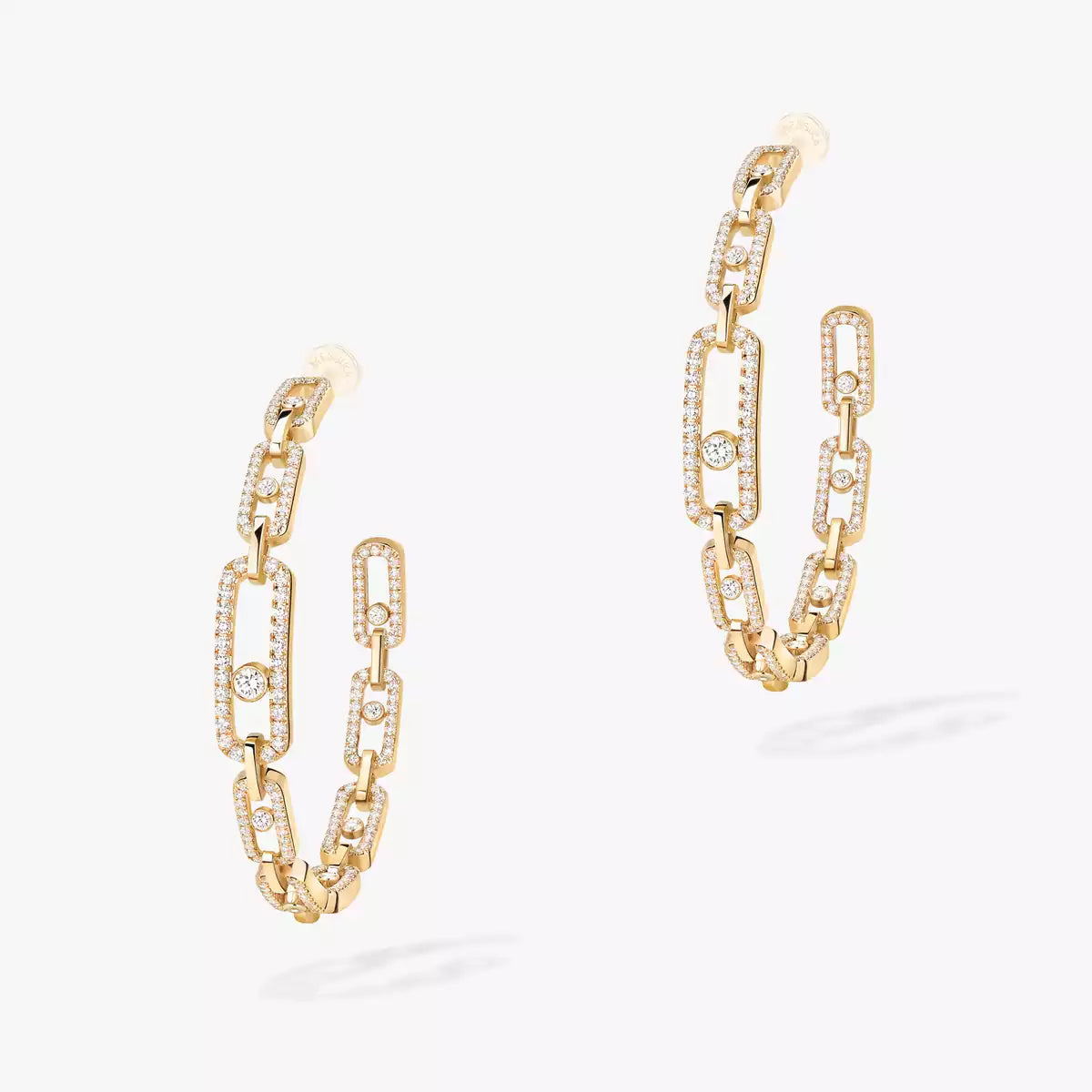 [[Mysitc] Move Link Diamond Hoop Earrings