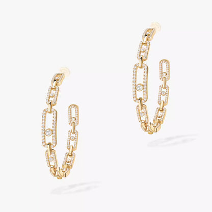 [[Mysitc] Move Link Diamond Hoop Earrings