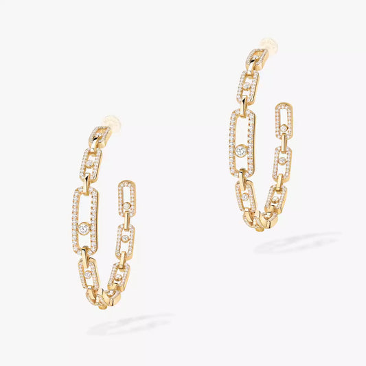 [[Mysitc] Move Link Diamond Hoop Earrings