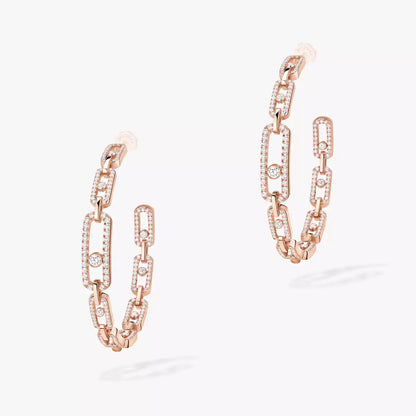 [[Mysitc] Move Link Diamond Hoop Earrings