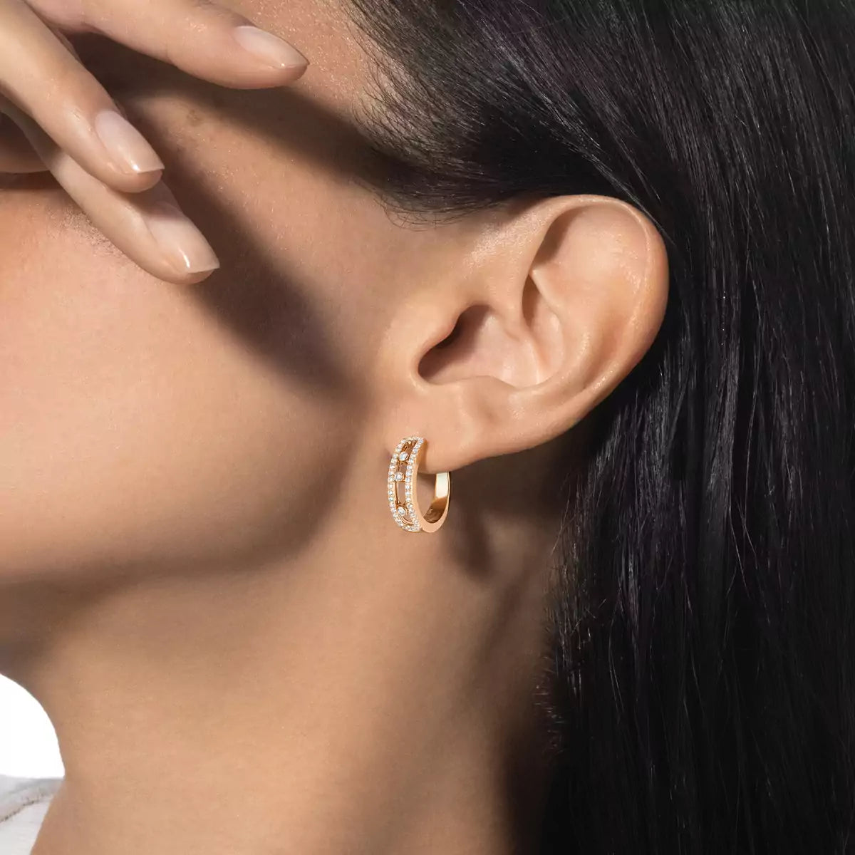 [Mysitc] Diamond Pave_ Hoop Earrings Move