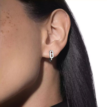 [Mysitc] Diamond Mini Hoop Earrings Move Classique