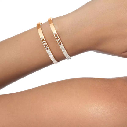 [Mysitc] Move Noa Rose Gold Pavé Diamond Bangle Bracelet