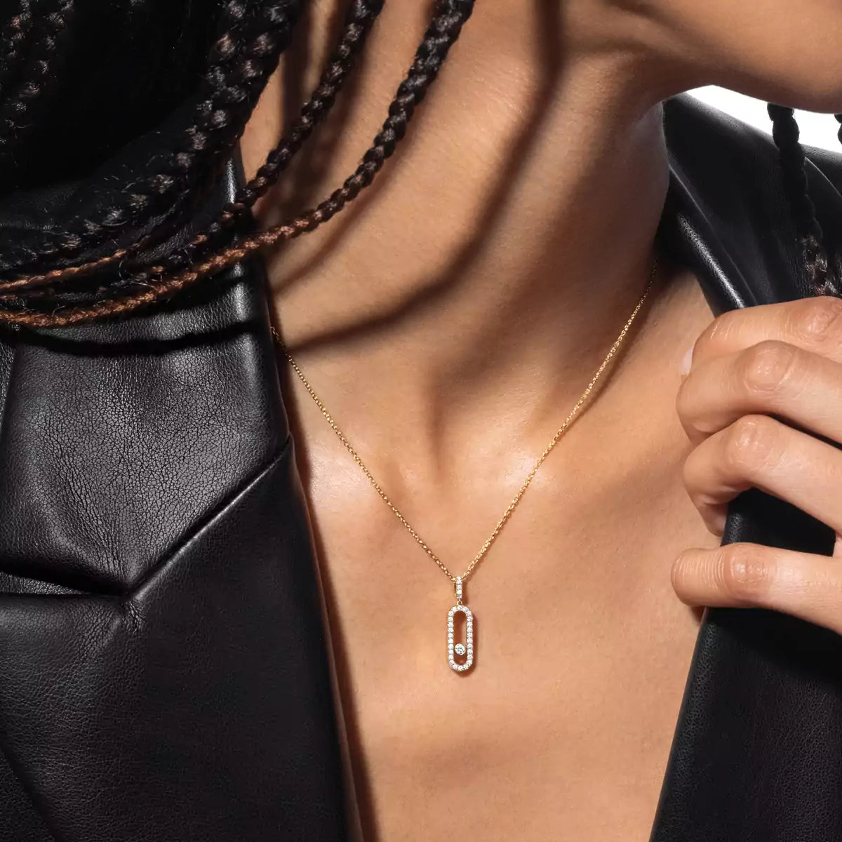 [Mysitc] Move Uno Diamond Necklace in Rose Gold