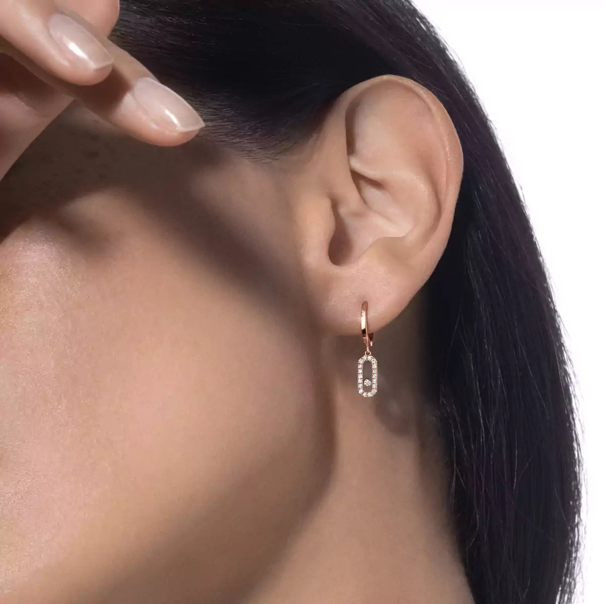 [Mysitc] Move Uno Single Diamond Hoop Earring