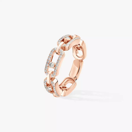 [Mysitc] Move Link Pave_-Set Diamond Ring in Gold