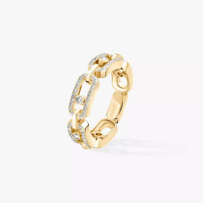 [Mysitc] Move Link Pave_-Set Diamond Ring in Gold