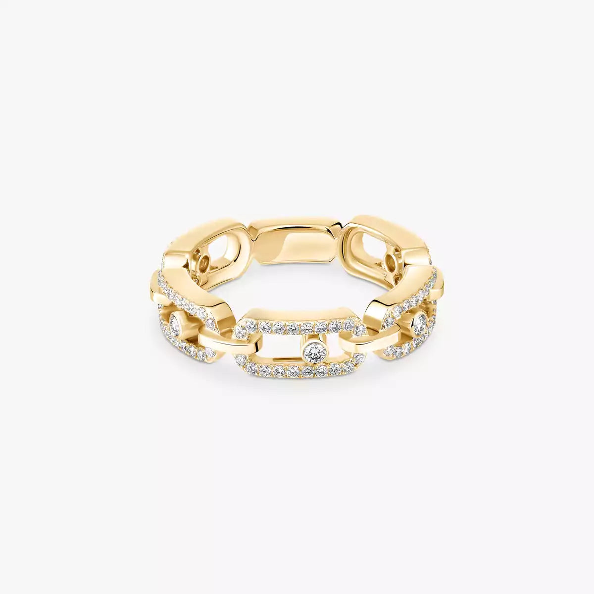 [Mysitc] Move Link Pave_-Set Diamond Ring in Gold