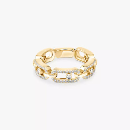 [Mysitc] Move Link Pave_-Set Diamond Ring in Gold