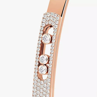 [Mysitc] Move Noa Rose Gold Pavé Diamond Bangle Bracelet