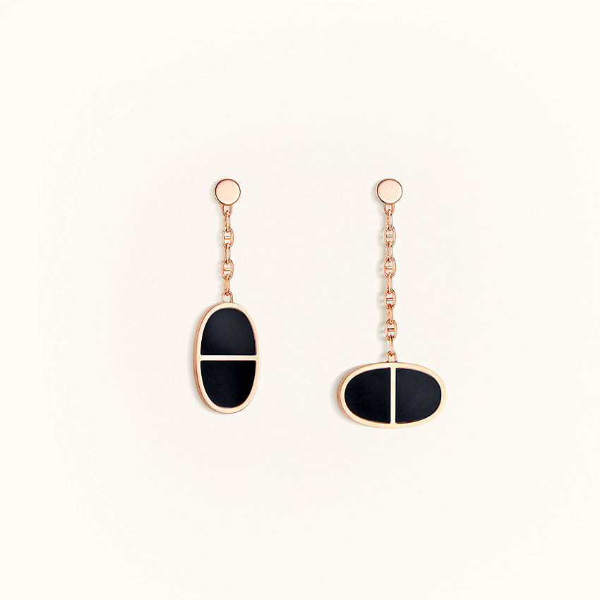 [Mystic]CHAINE VERSO BLACK CERAMIC EARRINGS