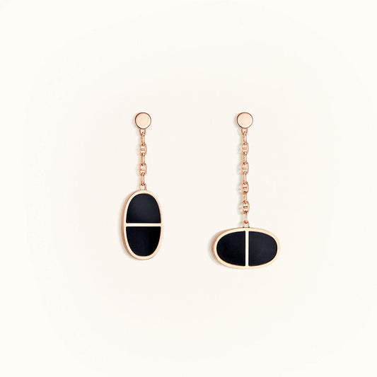 [Mystic]CHAINE VERSO BLACK CERAMIC EARRINGS