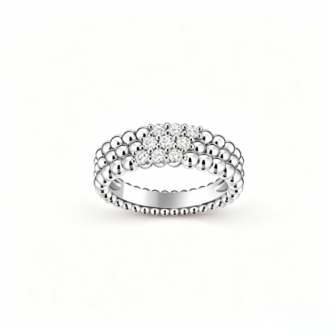 [Mysitc]  THREE-ROW DIAMOND RING