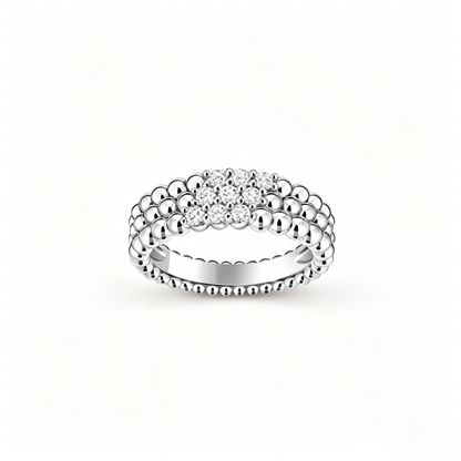 [Mysitc]  THREE-ROW DIAMOND RING