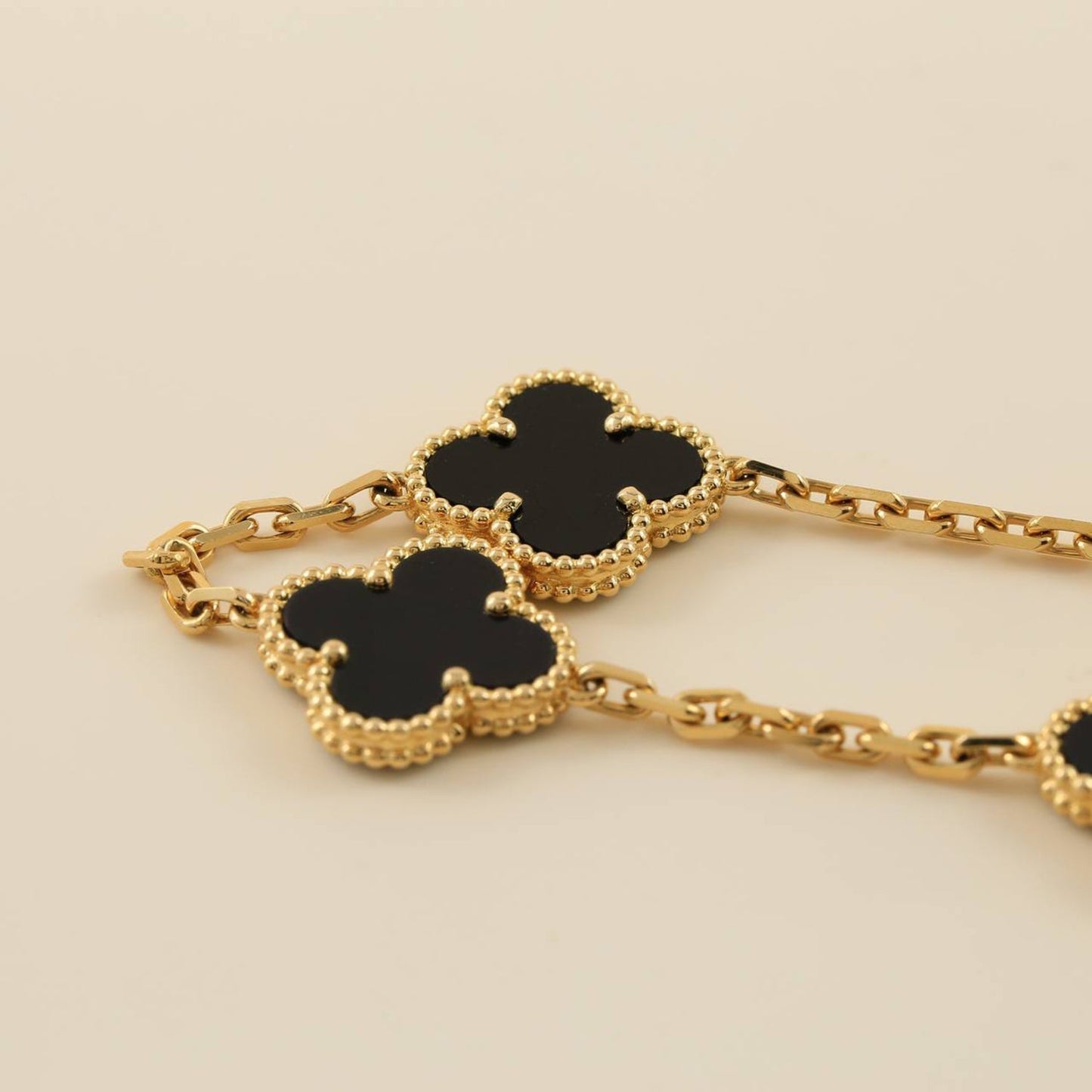 [Mystic]CLOVER  5 MOTIFS BLACK ONYX BRACELET