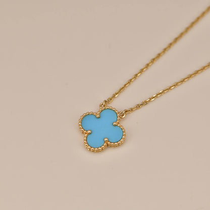 [Mystic]CLOVER 15MM VINTAGE TURQUOISE NECKLACE