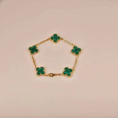 [Mystic]CLOVER 5 MOTIFS MALACHITE BRACELET