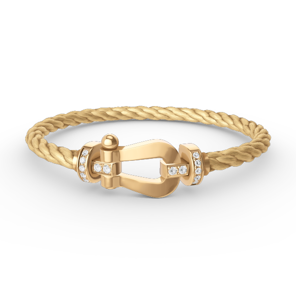 [Mystic]FORCE LARGE HORSESHOE HALF DIAMOND BRACELET GOLD