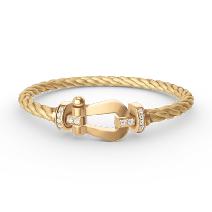 [Mystic]FORCE LARGE HORSESHOE HALF DIAMOND BRACELET GOLD