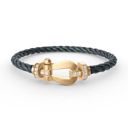 [Mystic]FORCE LARGE HORSESHOE HALF DIAMOND BRACELET GOLD