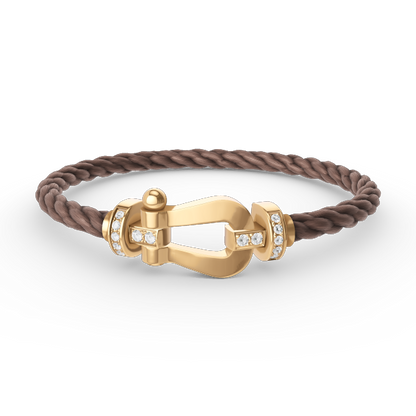[Mystic]FORCE LARGE HORSESHOE HALF DIAMOND BRACELET GOLD
