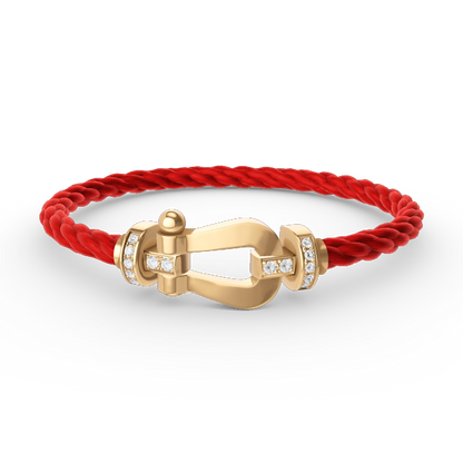 [Mystic]FORCE LARGE HORSESHOE HALF DIAMOND BRACELET GOLD