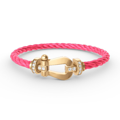 [Mystic]FORCE LARGE HORSESHOE HALF DIAMOND BRACELET GOLD