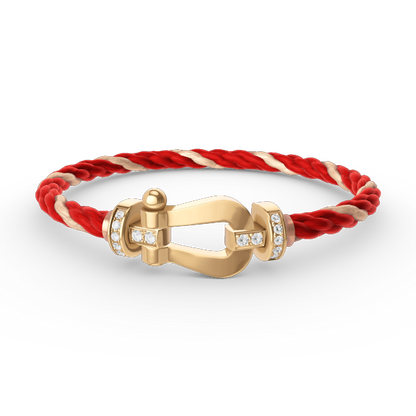 [Mystic Crown]FORCE LARGE HORSESHOE HALF DIAMOND BRACELET GOLD