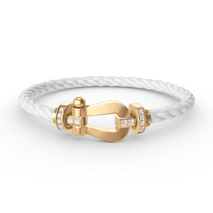 [Mystic Crown]FORCE LARGE HORSESHOE HALF DIAMOND BRACELET GOLD