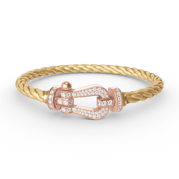 [Mystic Crown]FORCE LARGE HORSESHOE FULL DIAMOND BRACELET ROSE GOLD