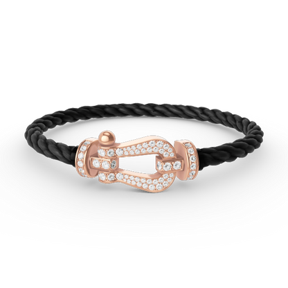 [Mystic Crown]FORCE LARGE HORSESHOE FULL DIAMOND BRACELET ROSE GOLD