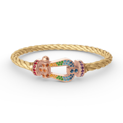 [Mystic]FORCE LARGE HORSESHOE  COLORED DIAMOND BRACELET ROSE GOLD