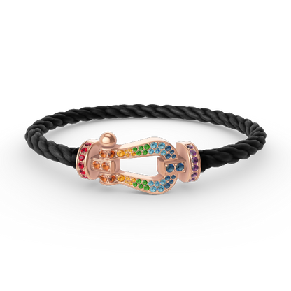[Mystic]FORCE LARGE HORSESHOE  COLORED DIAMOND BRACELET ROSE GOLD
