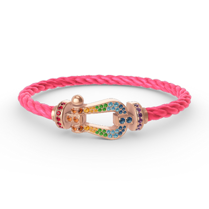 [Mystic]FORCE LARGE HORSESHOE  COLORED DIAMOND BRACELET ROSE GOLD
