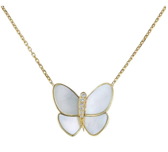 [Mystic]BUTTERFLY GOLD MOP DIAMOND NECKLACE